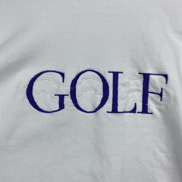 Vintage 90s LA Loving GOLF Sweatshirt XL White Purple USA Made Embroidered - Picture 2 of 12